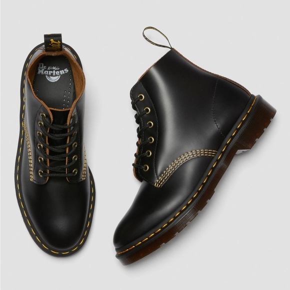 Dr. Martens 101 Vintage Smooth Leather Ankle Boot - Picture 1 of 10